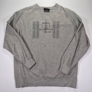 SpaceX ISS International Space Station Dragon Sweatshirt Gray Mens Large L